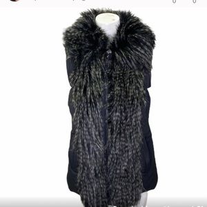 Outdoor Edition by Parkhurst Black Puffer Vest/Fur